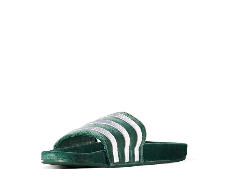Adidas Adilette Slides Velvet Dark Green – Image 3