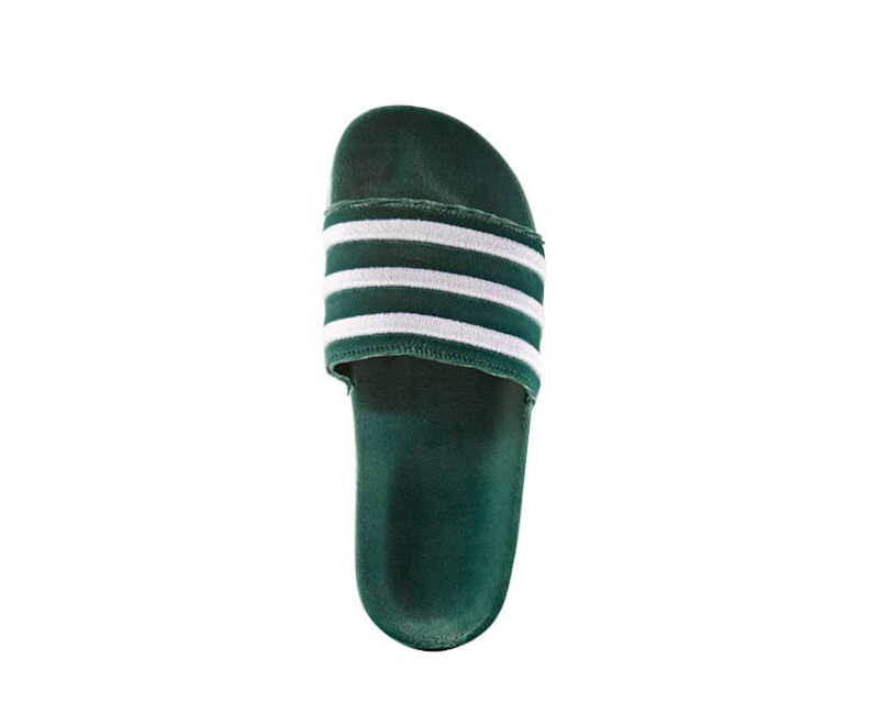 Adidas Adilette Slides Velvet Dark Green – Image 4