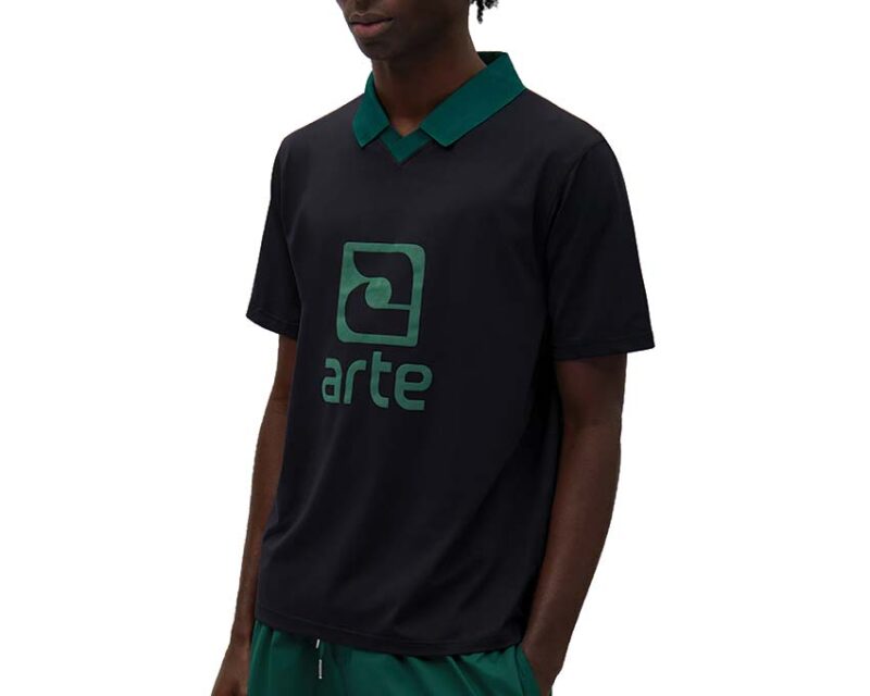 Arte Logo Collar T-shirt "Black/Green" – Image 3