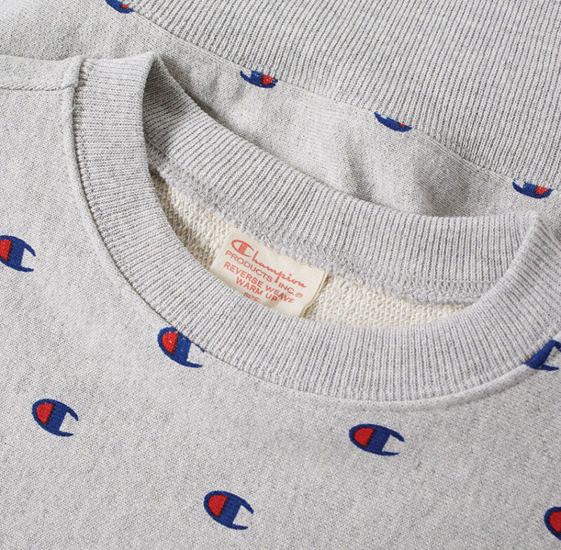 Champion Reverse Weave All Over Embroidered Crew Sweat Grey – Image 2