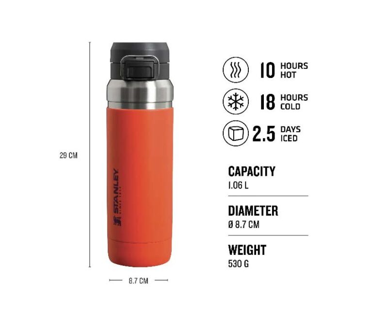 Stanley Go Quick Flip Water Bottle Tigerlily Plum 1.06 L – Image 3
