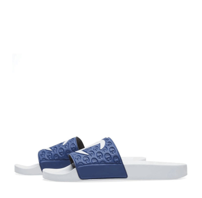 Champion Logo Slide White Navy – Image 2