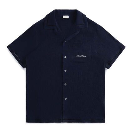 Filling Pieces Resort Shirt Seersucker Navy