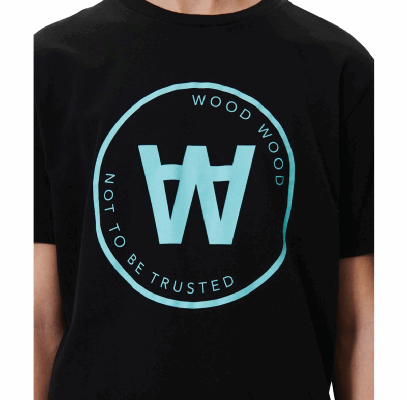 Wood Wood AA Seal T-Shirt Black – Image 3